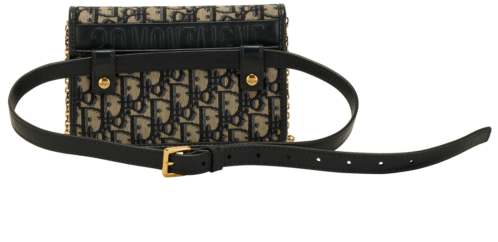 2-In-1 30 Montaigne Pouch, &pound;895, Handbags, Blue, Canvas/Leather, Back view